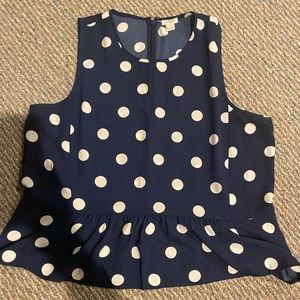 Polka dot peplum blouse